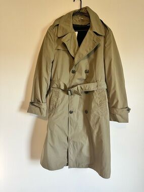 USMC US Marines All Weather Coat Jacket Long Trench Military Issue Size 36-40L